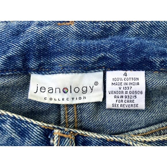 Vintage Y2K Jean dress Jeanology womens size 4 90s denim lace boho indie - Picture 2 of 6